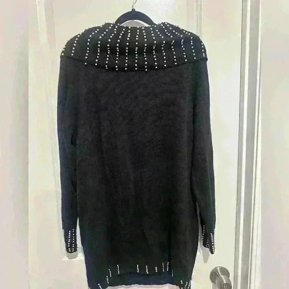 Size Small PK Elliot Vintage Black & Gold Beaded Womans Sweater - Picture 4 of 4